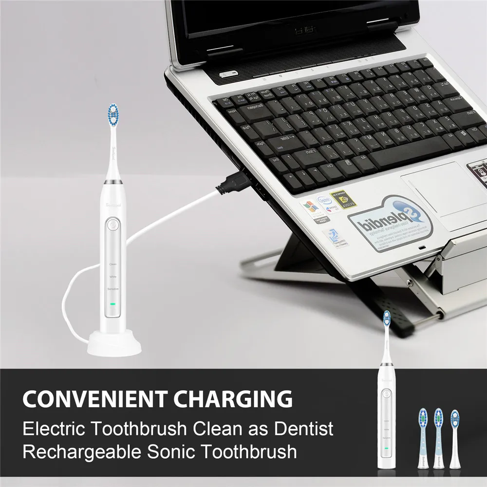 Электрическая зубная щетка Sonicool 051B USB перезаряжаемая ультразвуковая 48000 вибраций