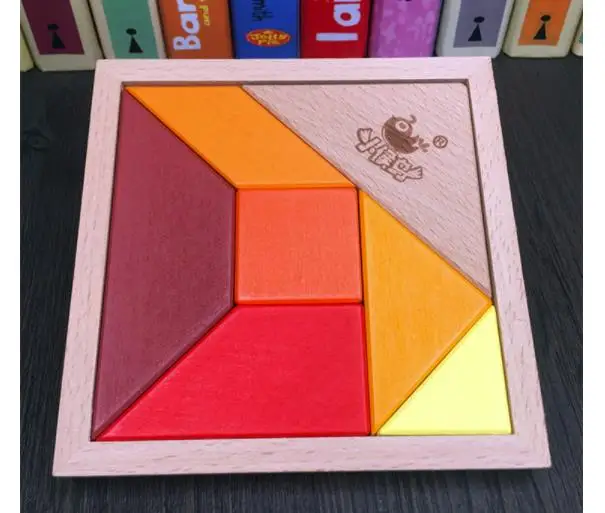 Креативные обучающие Игрушки tangram деревянные детские паззлы обучающие игрушки для детей мальчиков и девочек игрушки раннего развития