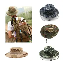 Мода унисекс для взрослых Спорт на открытом воздухе с широкими полями Boonie Hat cap Рыбалка Hat-Свободный размер(синий камуфляж