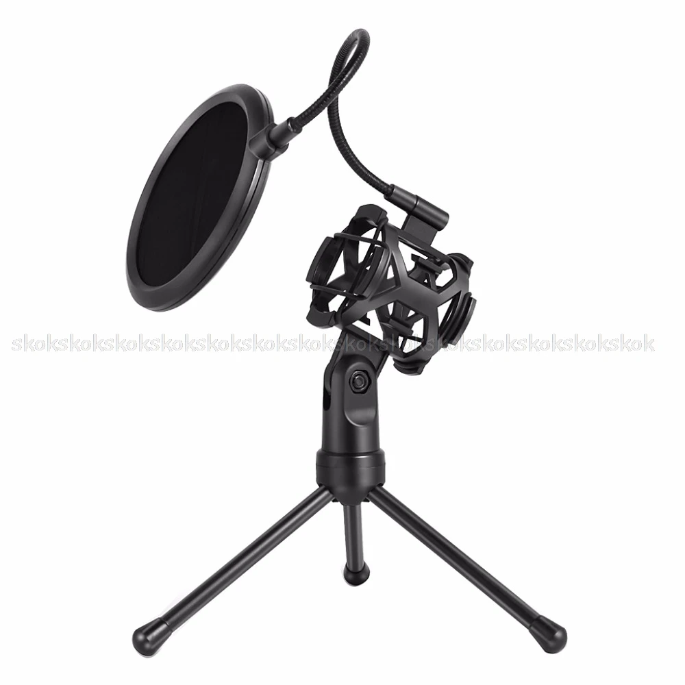 

Microphone Pop Filter Holder Stick Desktop Tripod Stand Anti-Spray Net Kit PS-2 JUN13 dropshipping