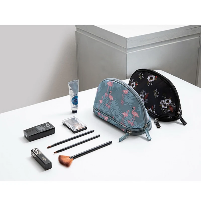

Urijk Portable Printing Cosmetic Makeup Storage Bag Double Layer For Travel Handbag Orgnazer Colorful Flamingo Large Capacity