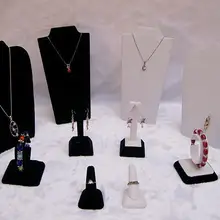 Ювелирный дисплей держатель для ожерелья подставка для сережек черный бархат белый PU ювелирные изделия лампы для склада Счетчик Топ