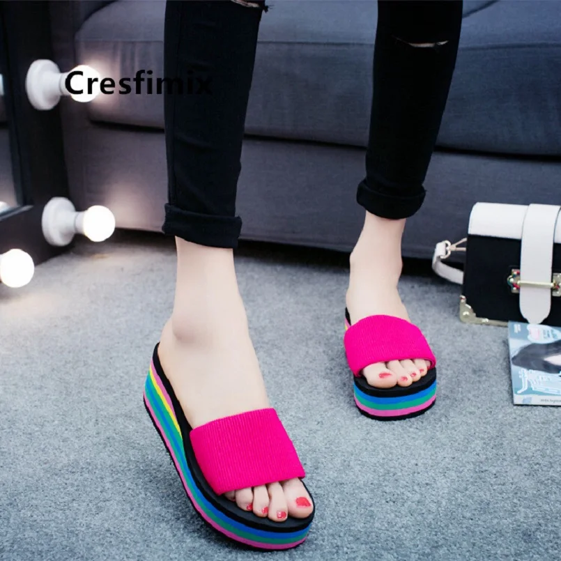 Cresfimix; zapatillas de mujer; женские милые весенние тапочки без застежки с лентами; женские повседневные домашние и уличные тапочки; милые тапочки; a5245
