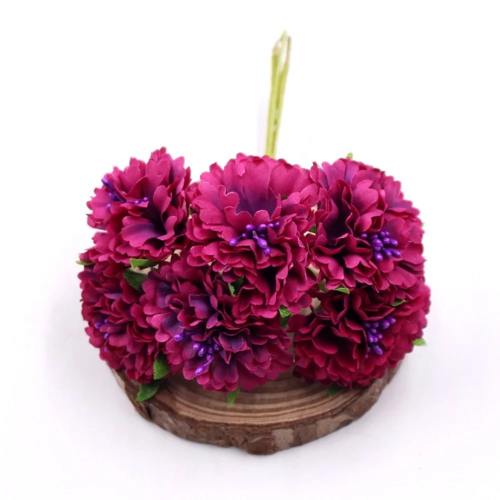 Бархатка 6 шт./набор 3,5 см мини Букет маргариток искусственный цветок Свадебные украшения для самодельного изготовления украшения дома аксессуары