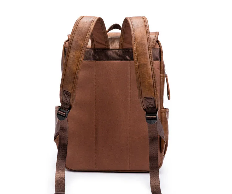 GUMST бренд рюкзак для ноутбука Для Мужчин's дорожные сумки Multi Функция водостойкий коричневый PU компьютер рюкзаки мужчин