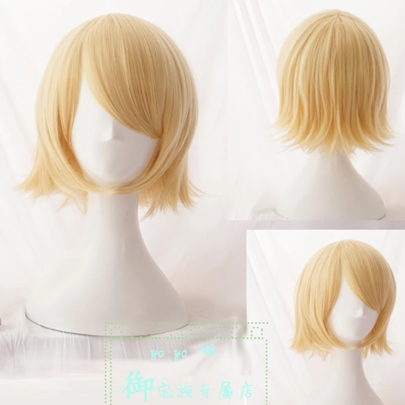 Vocaloid Kagamine Rin короткие светлые термостойкие волосы косплей костюм парик + трек