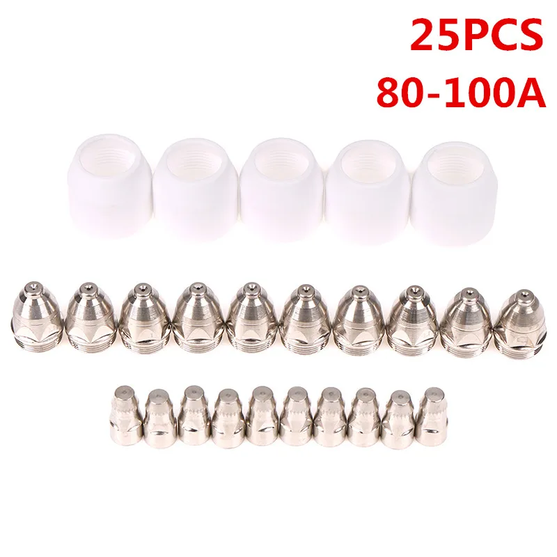 25pcs High Quality P-80 Panasonic Air Plasma Nozzles TIPS Plasma Cutter Torch Consumables CNC Cutting Knife Electrode Nozzle