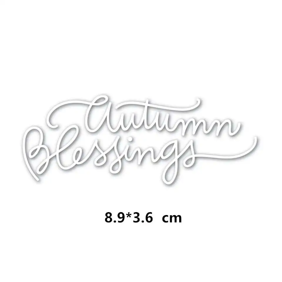 29 Styles Common English Words Metal Cutting Dies Stencil for DIY Scrapbooking Paper Cards Making Decorative Crafts New Die - Цвет: autumn blessing