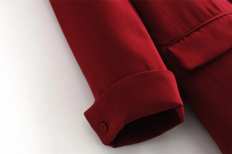 Красный маленький костюм весна осень женский Блейзер Плюс размер модные женские черные пиджаки пальто длинный рукав свободная повседневная женская одежда Топы Куртка