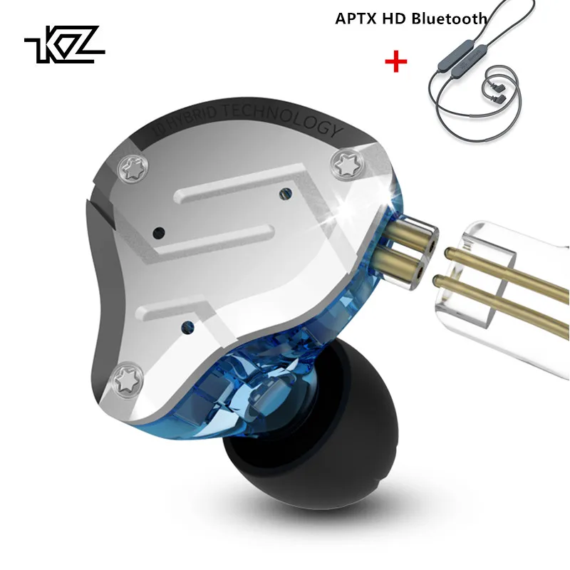

KZ ZS10 Pro HDBluetooth In Ear Earphones Hybrid 4BA+1DD HIFI Bass Earbuds Metal Headphone Sport Noise Cancelling Headset Monitor