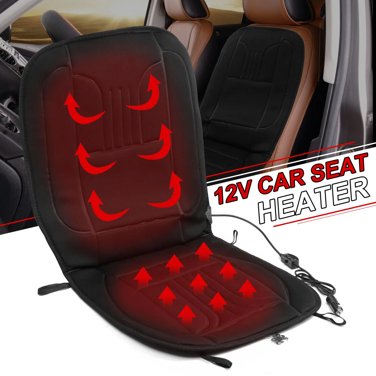 12V Hot Car Heated Seat Cushion Cover Seat Car Auto Heater Warmer Pad