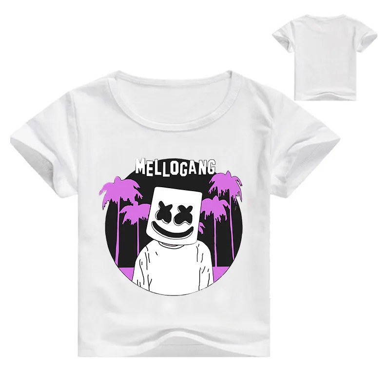 

Z&Y 2-16Y DJ Marshmello Kids Dabbing T Shirt Boys Cute Smile Face Toddler Girl Tops Fashion Cartoon Printed Hip Hop Tee Shirts