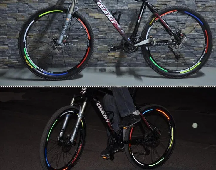 Bicycle reflector Fluorescent MTB Bike Bicycle Sticker Cycling Wheel Rim Reflective Stickers Decal Accessories