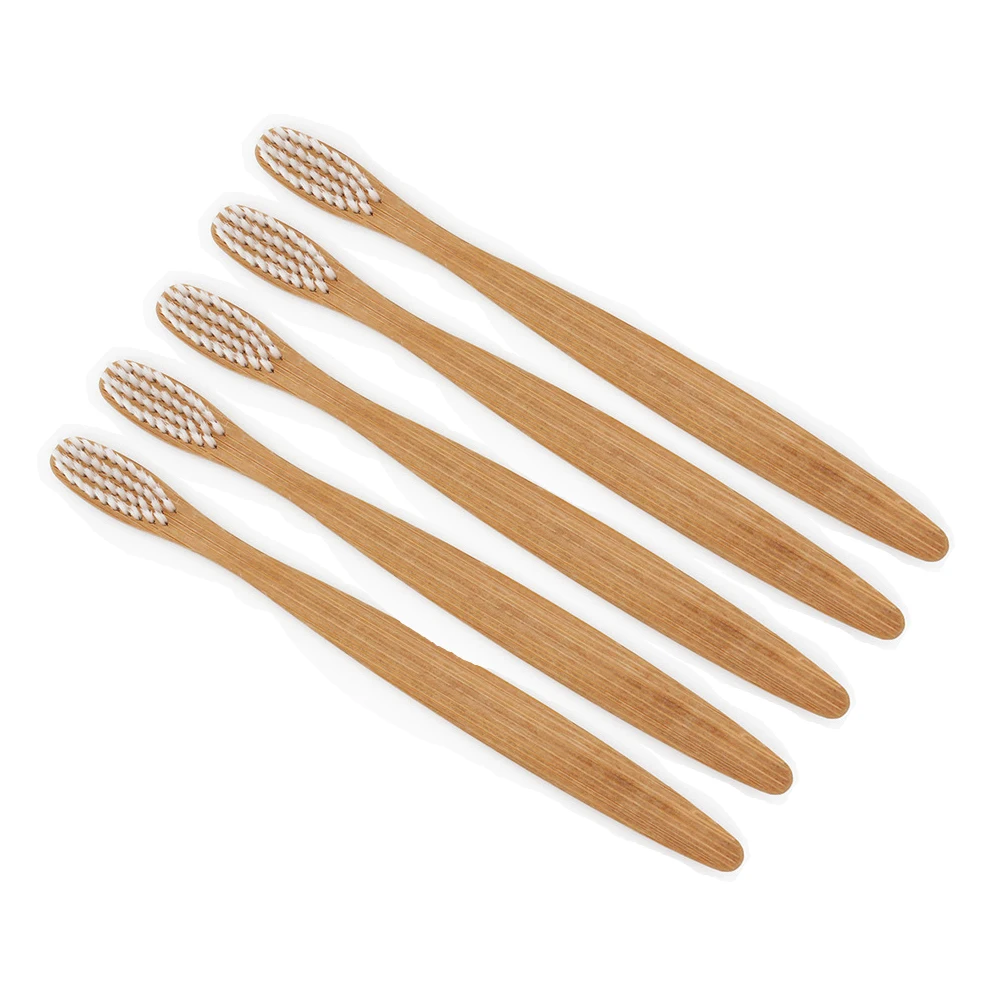 10pcs Natural Bamboo Toothbrush Set Soft Bristle Charcoal Teeth
