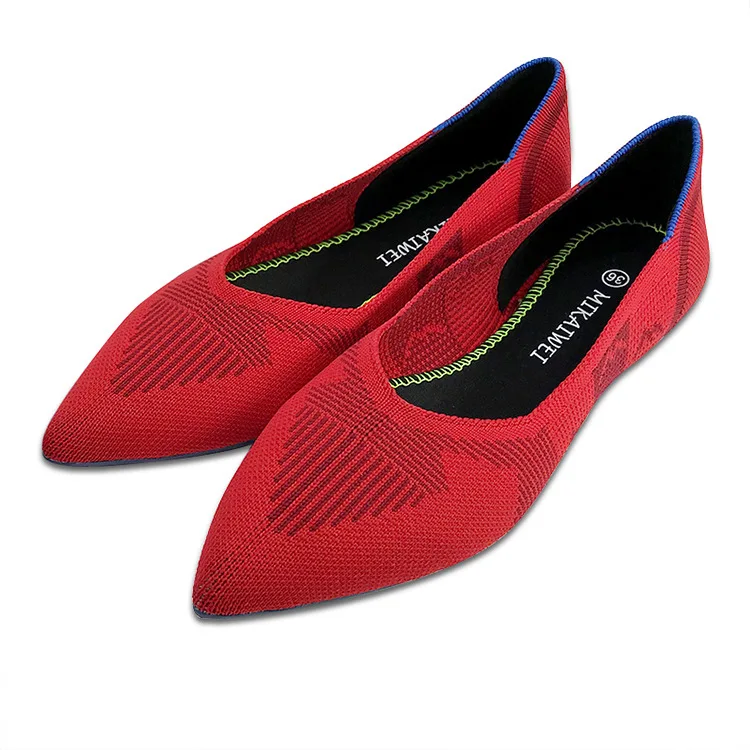 white mesh flats