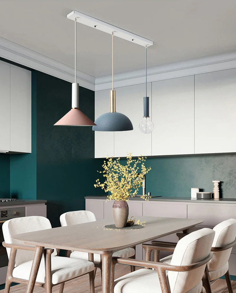 Nordic Simple DIY Combination Bar Pendant Lights Restaurant Hanging Lamp Modern Art Pendant Lamp For Bedroom Living Room (2)