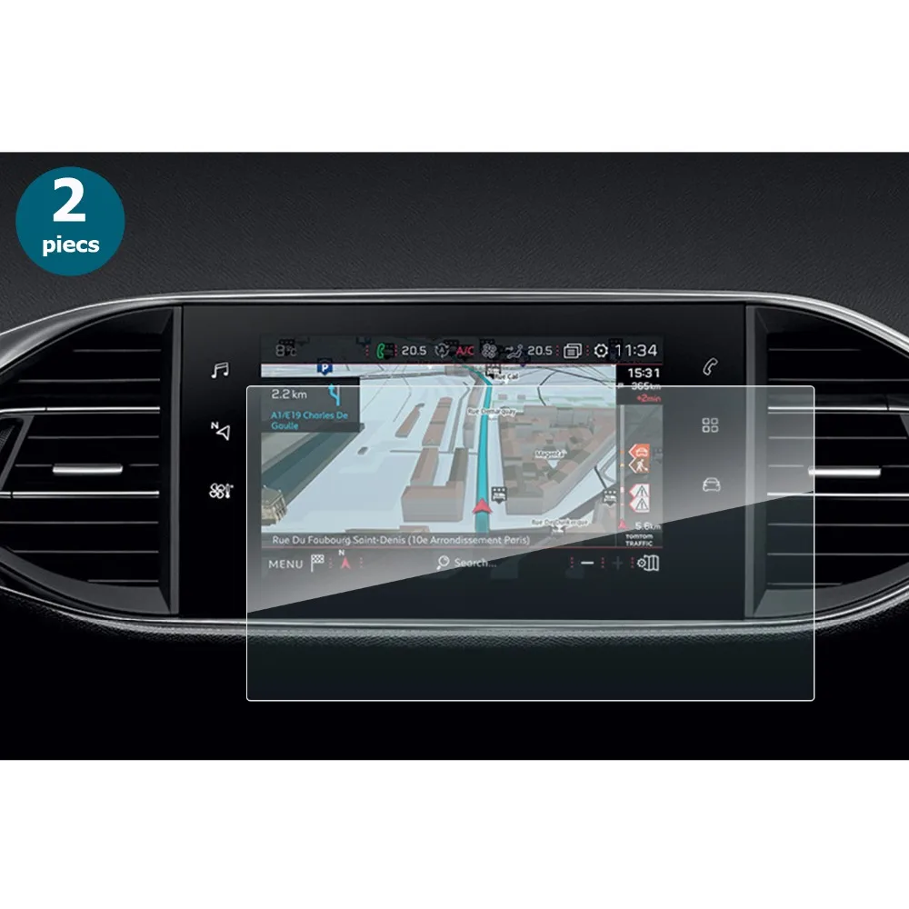 Протектор экрана RUIYA из ПЭТ для 308 SW/308 GTI i Cockpit 9 7 дюйма 2017 экран навигации невидимая прозрачная защита 2