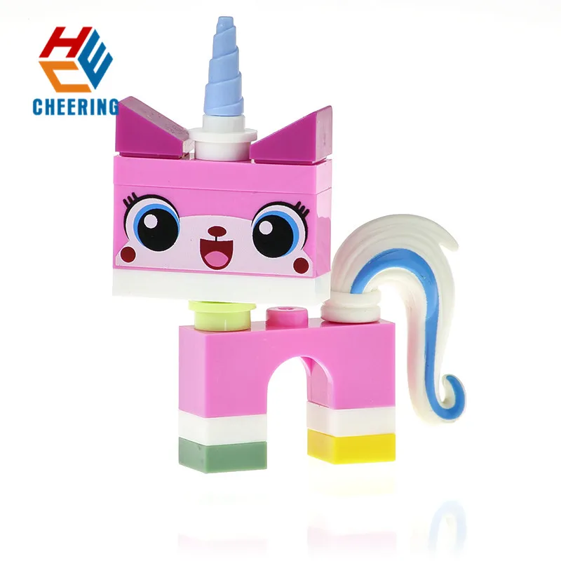 Одна распродажа строительные блоки Unikitty Angry Astro Queasy Biznis Kitty носить костюм Модель Цифры Кирпичи игрушки для детей KF443