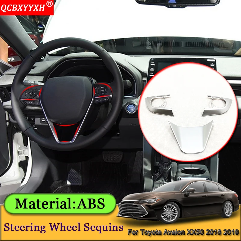 

Car-Styling ABS Car Steering Wheel Decorative Frame Sequins Cover Auto Sticker Accessories Fit For Toyota Avalon XX50 2018 2019