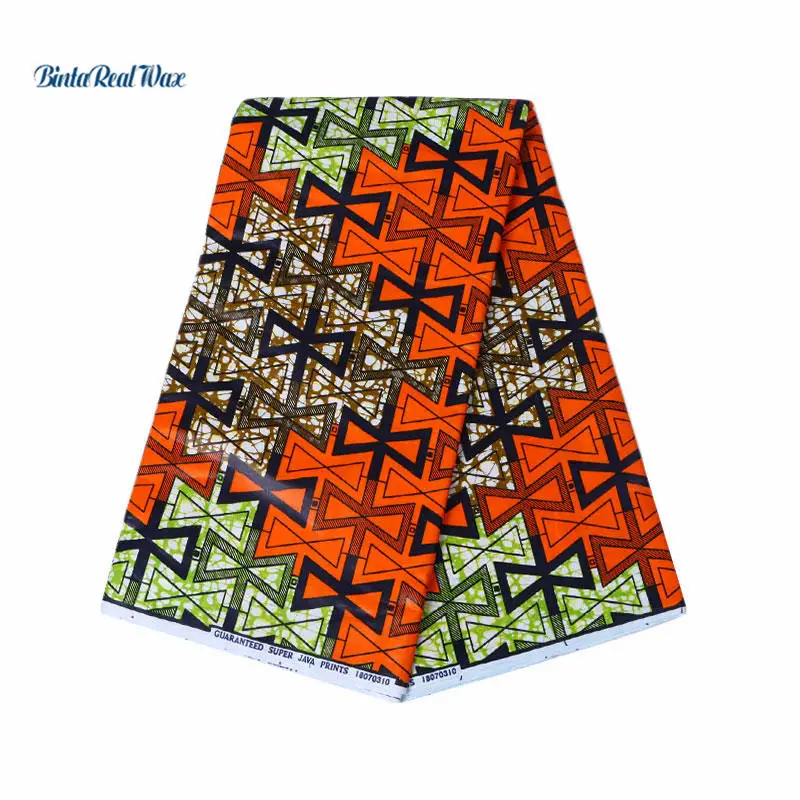 

Real Wax Hollandais Cotton Fabric African Wax Clothes Dutch Wax 6 yards for Party Dress African Fabric For Dress 24FS1207