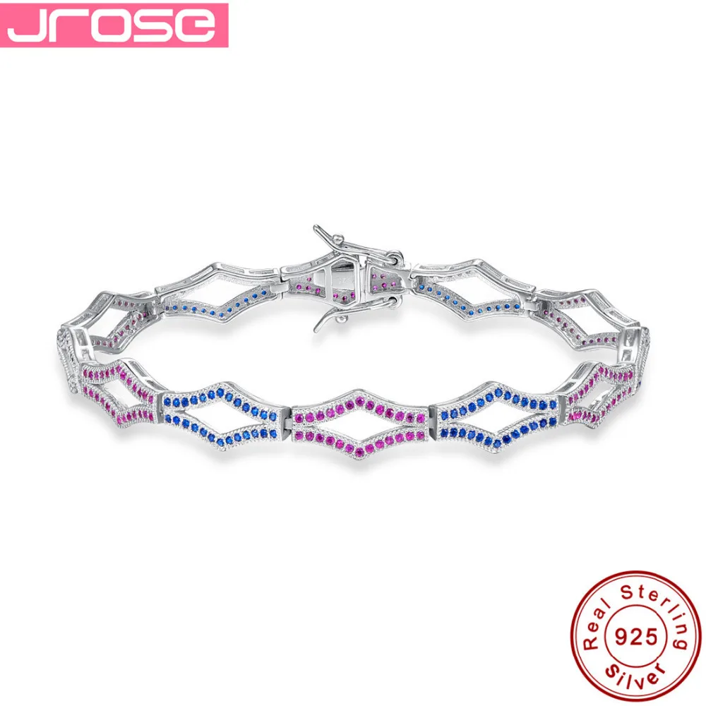 

Jrose18CM Toggle-clasps AAA Cubic Zirconia Solid 925 Sterling Silver Bracelet Pave Setting 12.5CT with Box