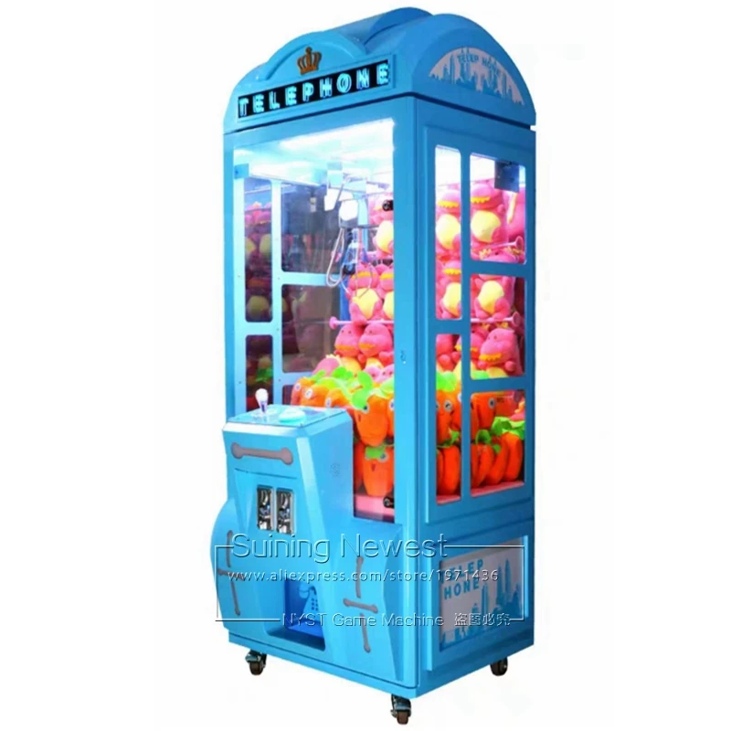 Blue Telephone Cranes Claw Machine Catch Plush Toys Coin Operated Arcade Game Machine For Sale