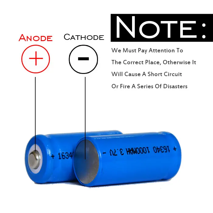 Нейтральный 100 шт Синий CR 123A 16340 3 7 V перезаряжаемый 1000mAh литий ионный