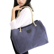 1 шт., простая женская сумка, Большая вместительная одноцветная Холщовая Сумка для путешествий, покупок, Новинка