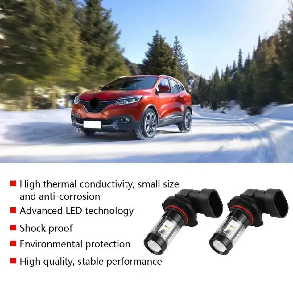 2 шт 9005 9006 12 V-24 V 50 W автомобилей высокой Мощность яркий светодиодный Туман Дневной свет лампы Авто Туман лампы автомобильные аксессуары