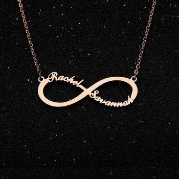 

Personalized Infinity Necklace 1-4 name with heart Custom Necklaces Stainless Steel Necklace Pendant Gold Necklaces Gold Chain