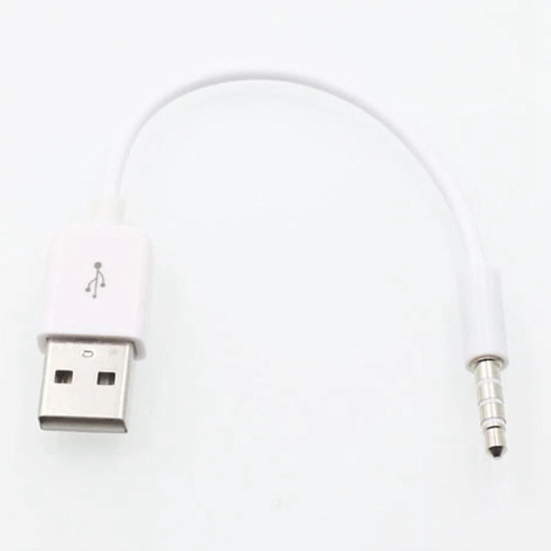 USB короткий, для зарядного устройства для передачи данных кабель белого цвета 3,5 мм адатпера зарядный Шнур для Apple Ipod 3rd 4th 5th 6th 4/5/6 MP3 плеер