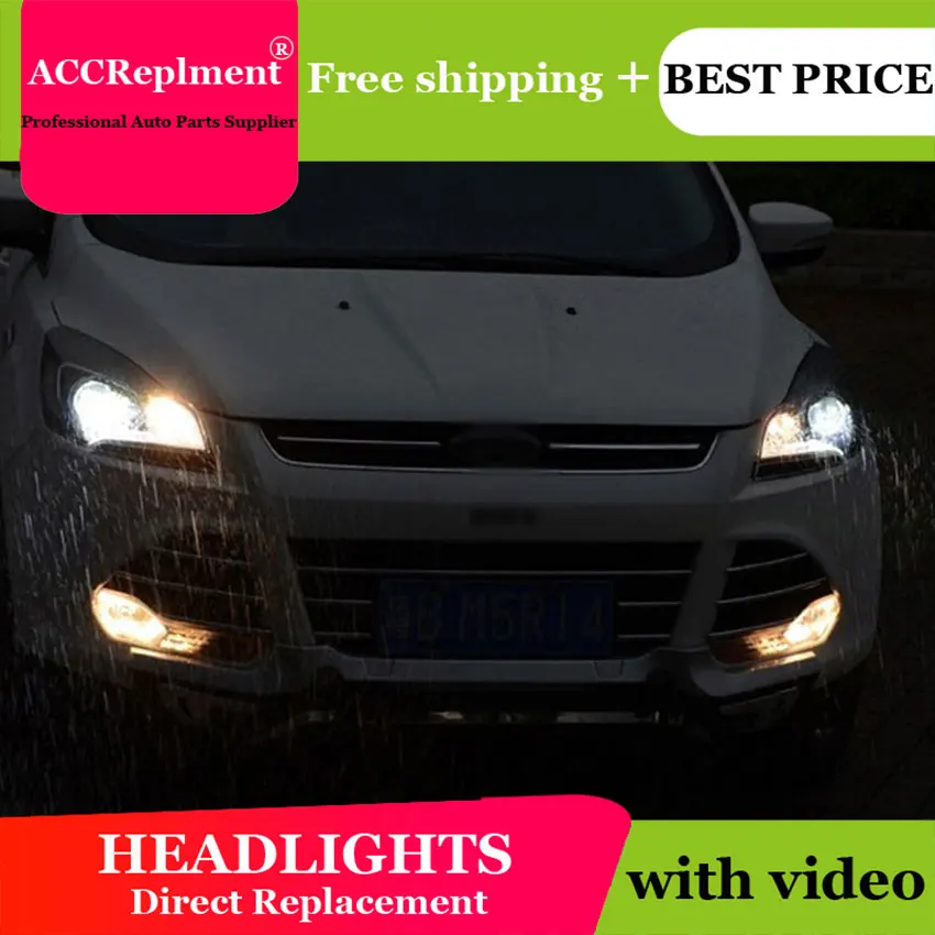 AUTO.PRO led headlights for ford kuga 2013 2015 xenon H7 headlamps for