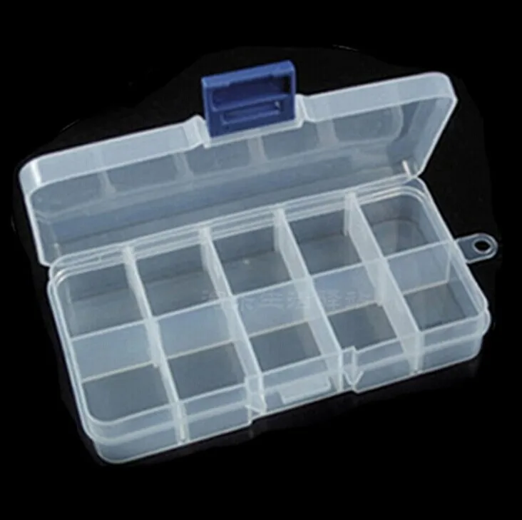10 grid transparent plastic storage jewelry finishing storage small