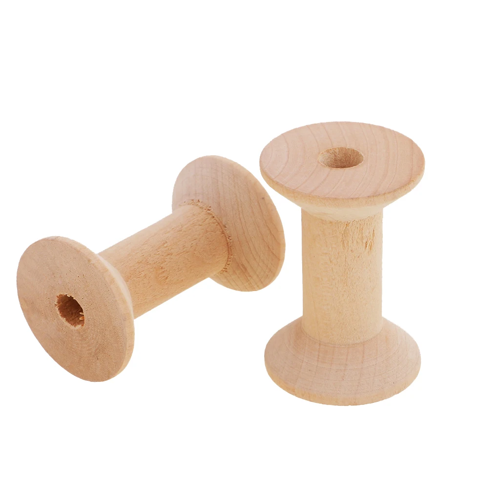 New Hot Sale 10 Pieces Natural Wooden Empty Thread Spools Sewing Bobbins DIY Clothes Bag Wedding Dress Apparel Sewing Tools 