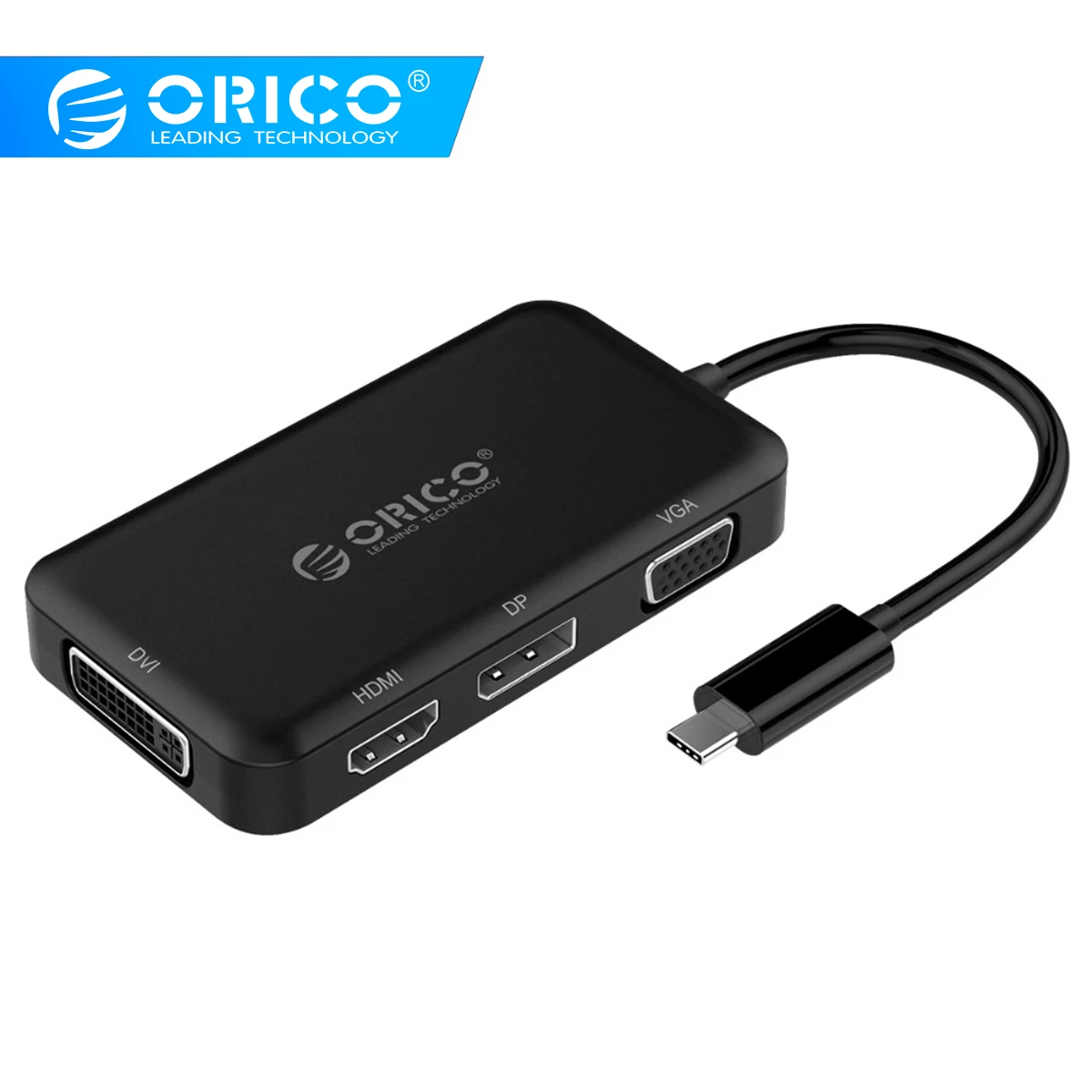 ORICO usb-хаб type C к HDMI VGA DP DVI адаптер для MacBook samsung Galaxy S9 huawei mate 20 P20 Pro USB 3,1 концентратор