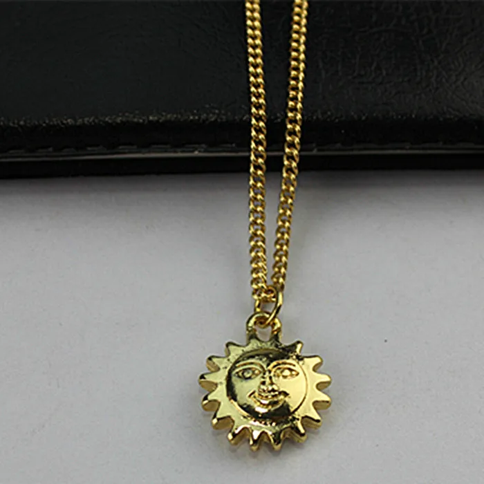 Popular romantic lovely smile sunny girl gift wholesale gold-plated pendant necklace! Free shipping!