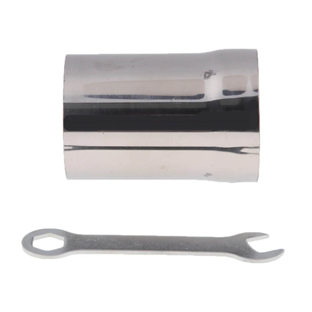 48mm Silver Removable Motorcycle Exhaust Pipe Silencer Muffler Baffle Parts Corrosion Resistance Auto Replacement