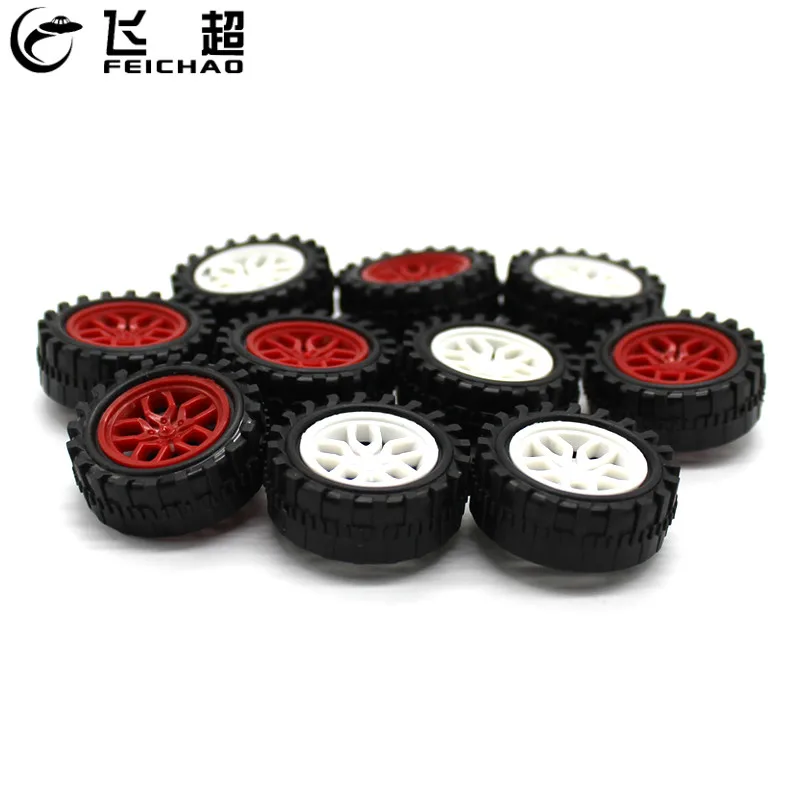 

10Pcs Plastic 31*2mm Mini Wheels 31mm Dia Tires 2.0mm Hole Tyre for DIY 2WD / 4WD Vehicle Model Car Robotic Kit Parts Robot Toys