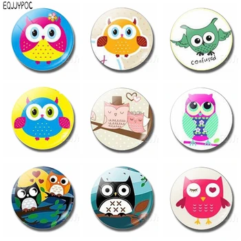 

1pcs 30 MM Cute Cartoon Owl Fridge Magnets for Kids Bird Glass Refrigerator Magnetic Message Sticker Animals Home Decoration