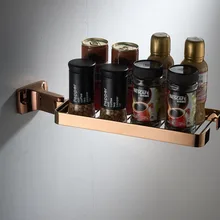 Многофункциональный роскошный шарнирный органайзер, полка, розовое золото, расширяемый кухонный держатель для хранения, высокое качество для Бутик-отеля, бара