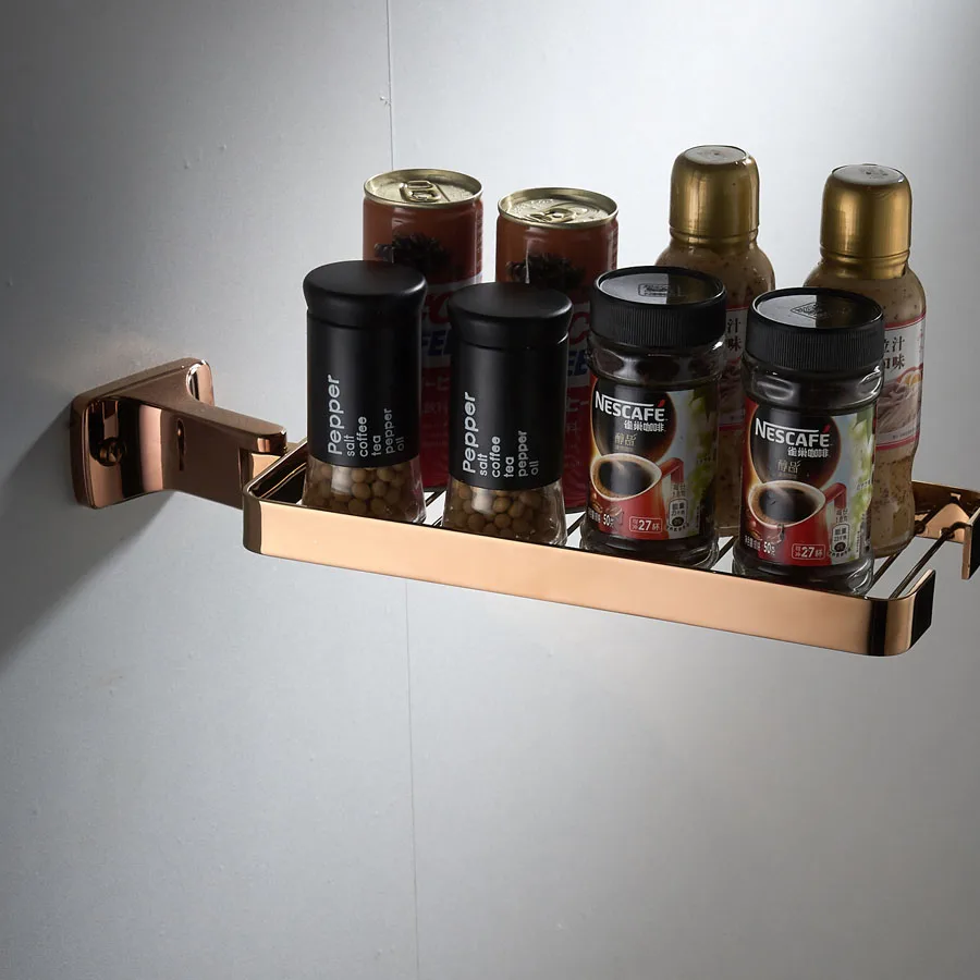  Multi Function Luxury Swivel Organizer shelf Rose Gold Expandable Kitchen Storage Holder Top qualit - 32966908831