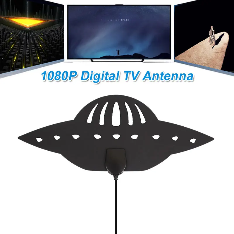 Ультратонкая плоская DVB-T ТВ антенна внутренний, HDTV антенна F/ICE HD 1080 P HDTV антенна цифровая UHF VHF DVB