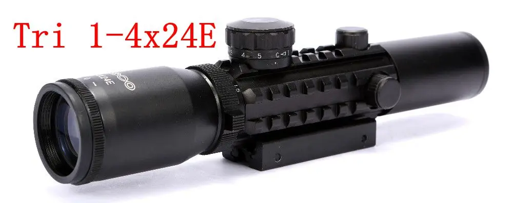 

Night Riflescope 1-4X24 E Rail Red Green Illuminated Tactical Optics Hunting Shooting Rifle Scope Telescopic Gunsight Riflescope