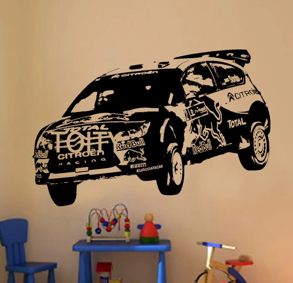 

Citroen Rally Car Wall Sticker Motor Sport Automobile Vinyl Decal Home Children Room Interior Art Decor Nursery Mural