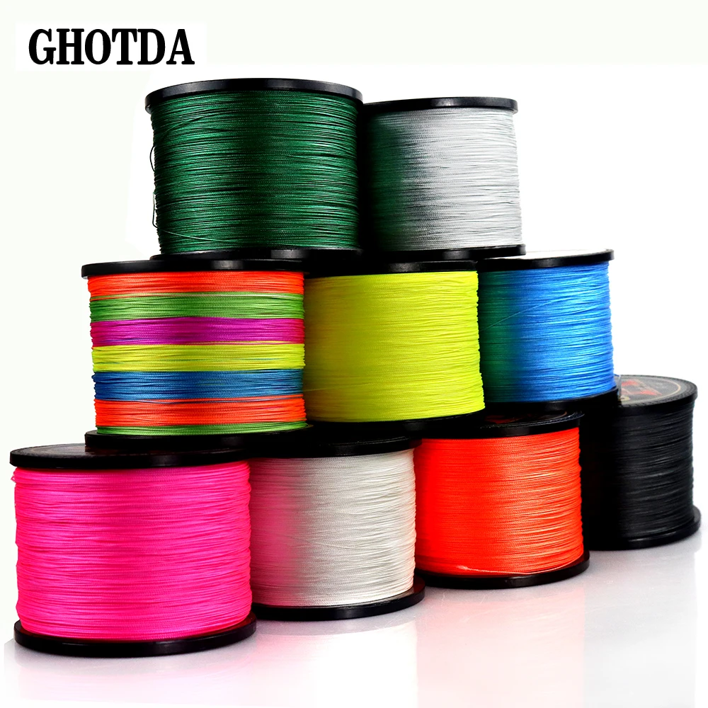 

GHOTDA PE Braided Fishing Line Sea Saltwater Fishing 8 Strands Army 1000M 100% PE Trenzado Pesca