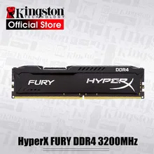 Оригинальная оперативная память kingston HyperX FURY DDR4, 3200 МГц, 8 ГБ, 16 ГБ, оперативная память для настольных ПК, CL18 DIMM, 288-pin, внутренняя память для настольных ПК для игр