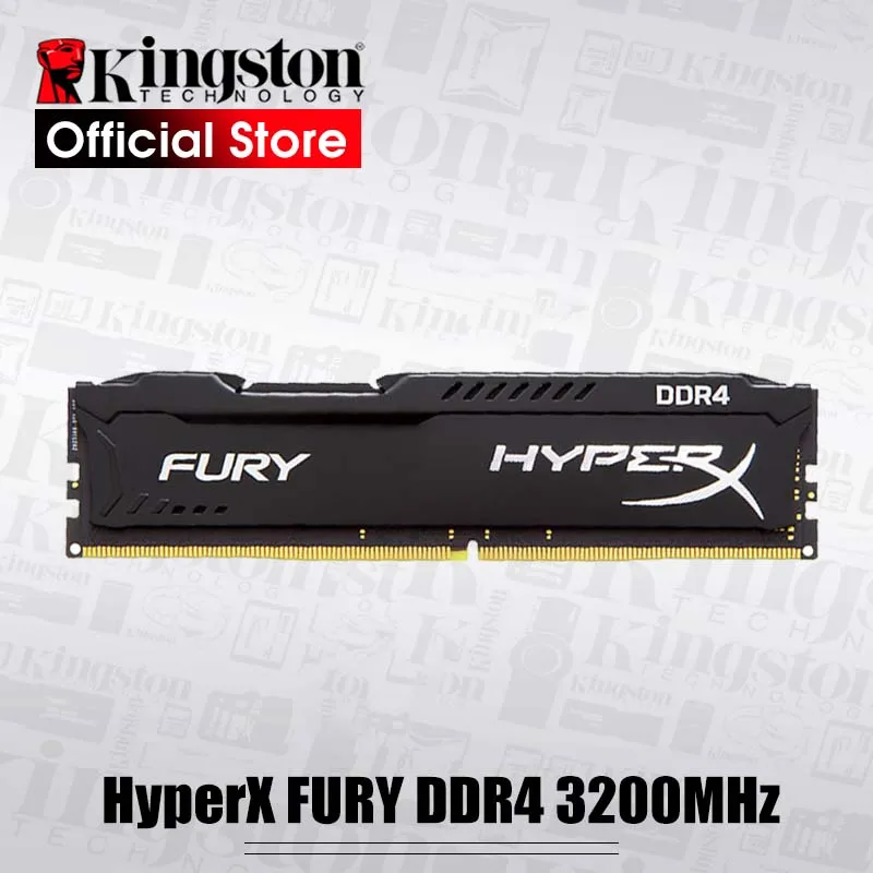 Оперативная память Kingston HyperX FURY DDR4 оригинальная 3200 МГц 8 ГБ 16 Настольная CL18 DIMM 288