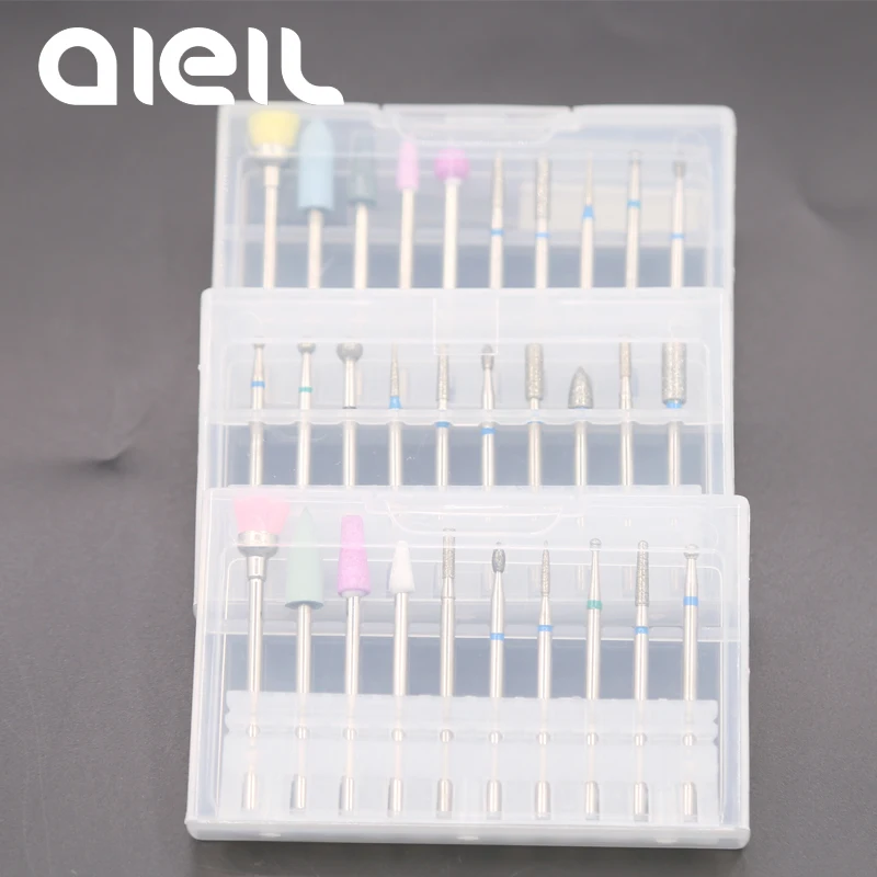 

10PC Nail Drill Bit Carbide Diamond Cuticle Nail Drill Bit Manicure Machine Milling Cutters For Manicure Electric Manicure Drill
