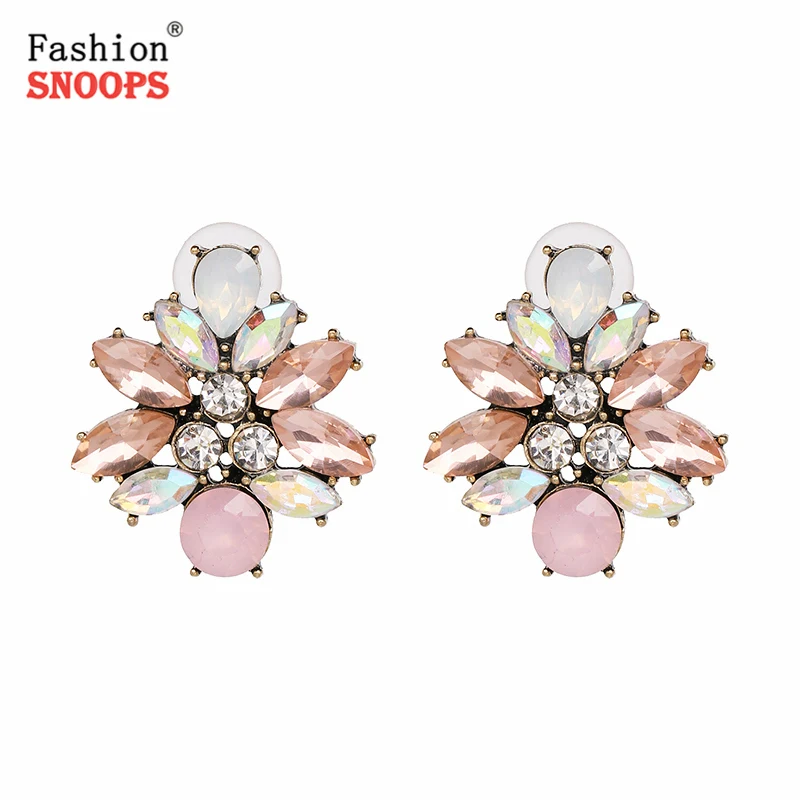 Women Statement Earrings Trending Gem Stone Charm Accessories Flower