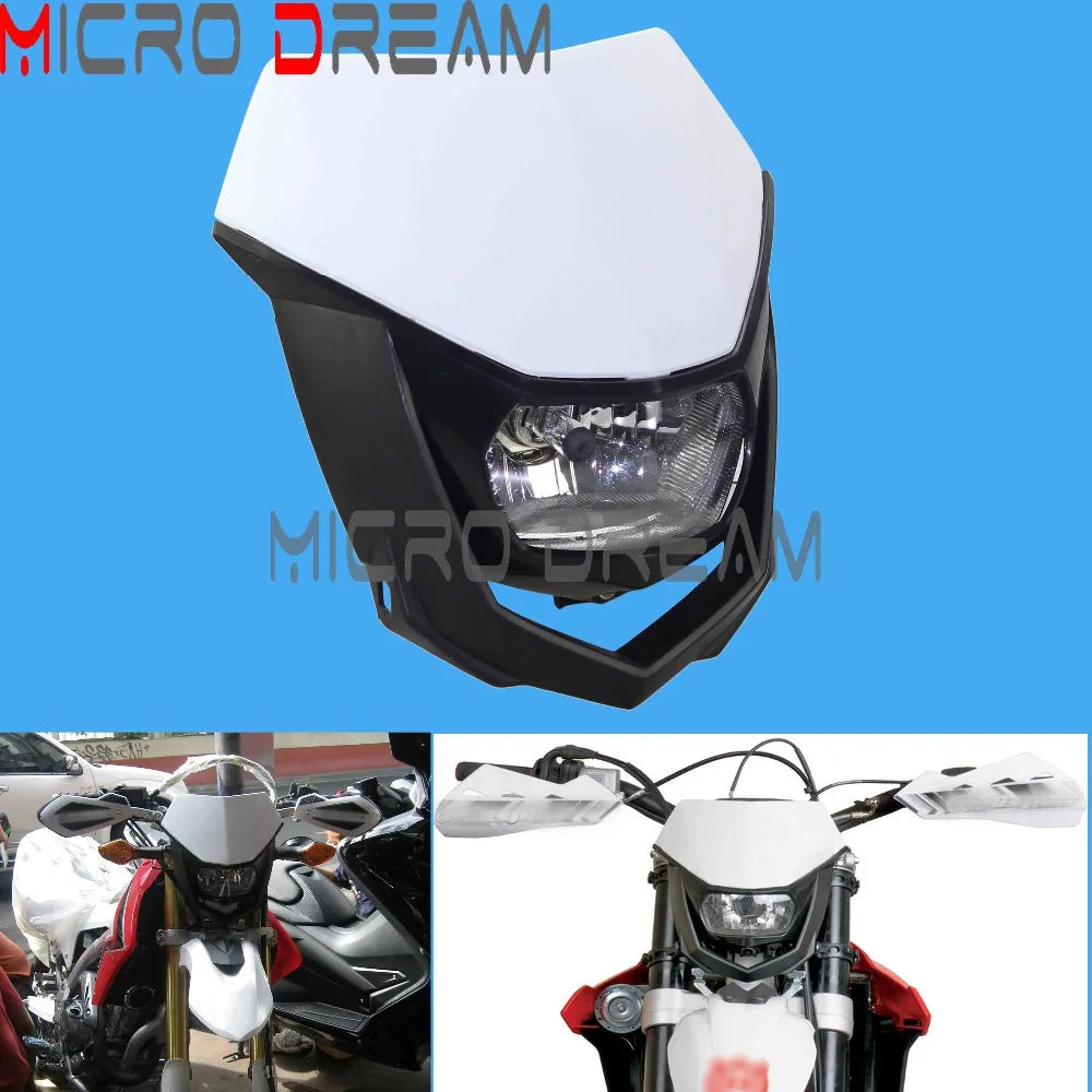 

White Hi/Lo Beam Headlamp Motocross Enduro Dirt Bike Supermoto Headlight Fairing For KTM Honda Yamaha Suzuki EXC CRF WRF DRZ 250